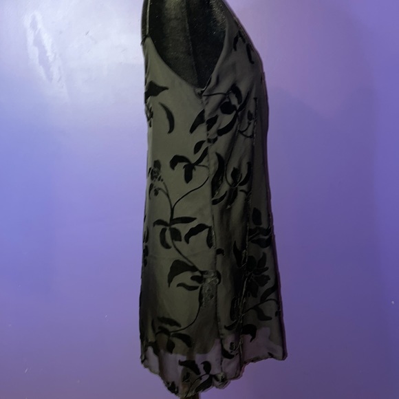 The LDRS velvet floral black slip on dress.  Size xsm-med - Picture 7 of 12